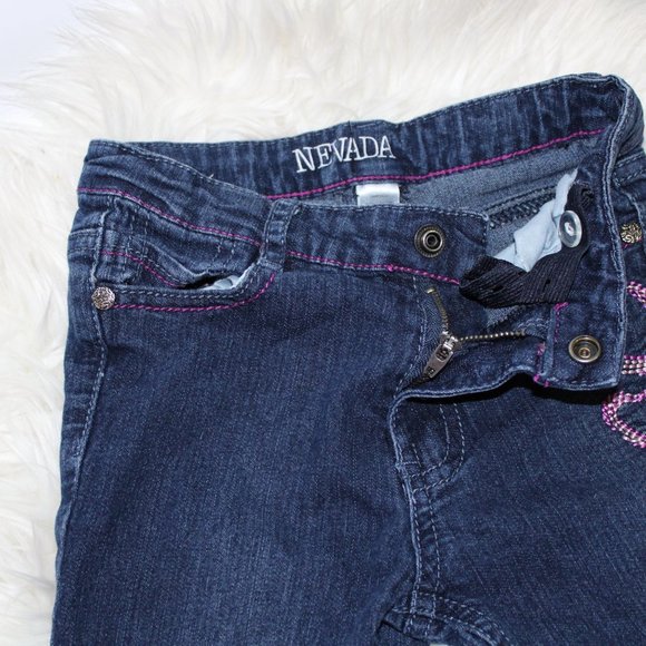 Nevada Pink Heart Embroidery Girls Blue Jean Pan - Picture 8 of 9